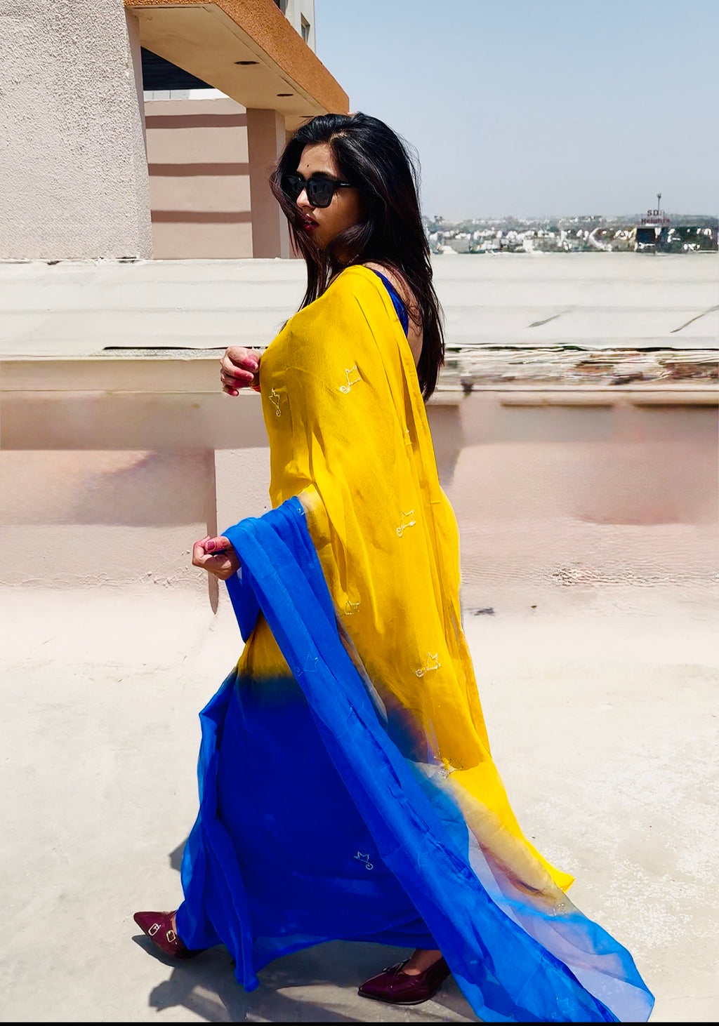 Semi chiffon  light weighted saree