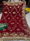 Zari work saree in Red