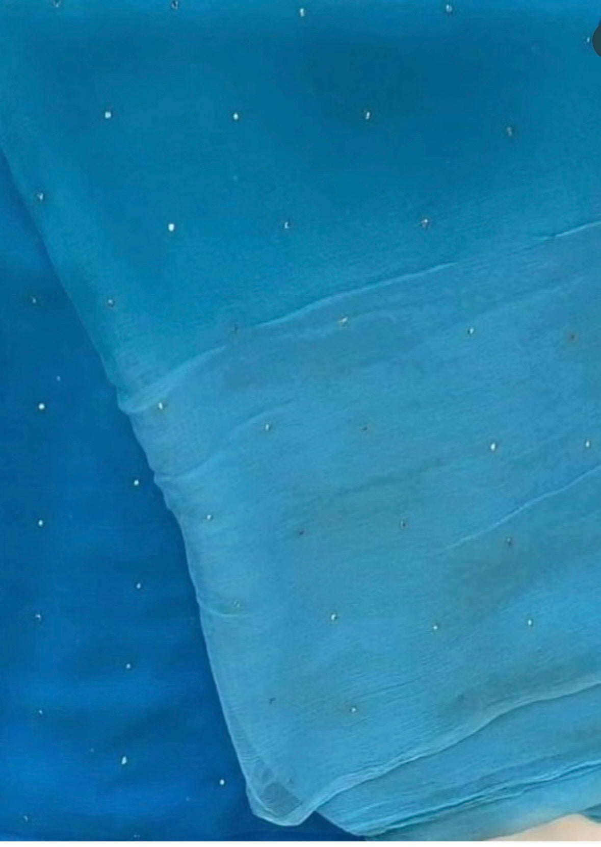 Sky blue shaded chiffon saree