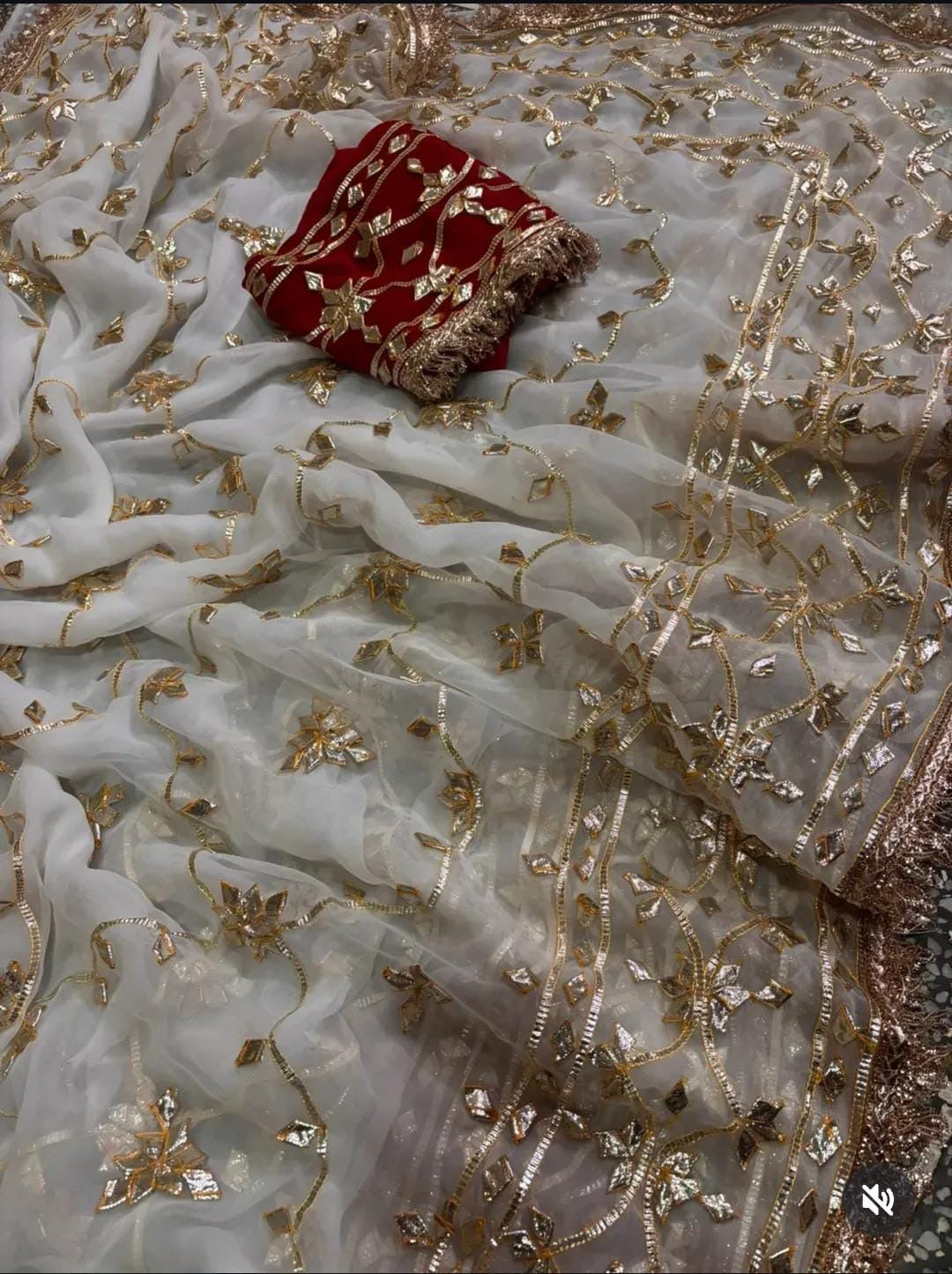 Gotta patti work saree