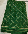Dark Green cut dana work saree