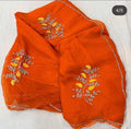 Orange pure chiffon saree