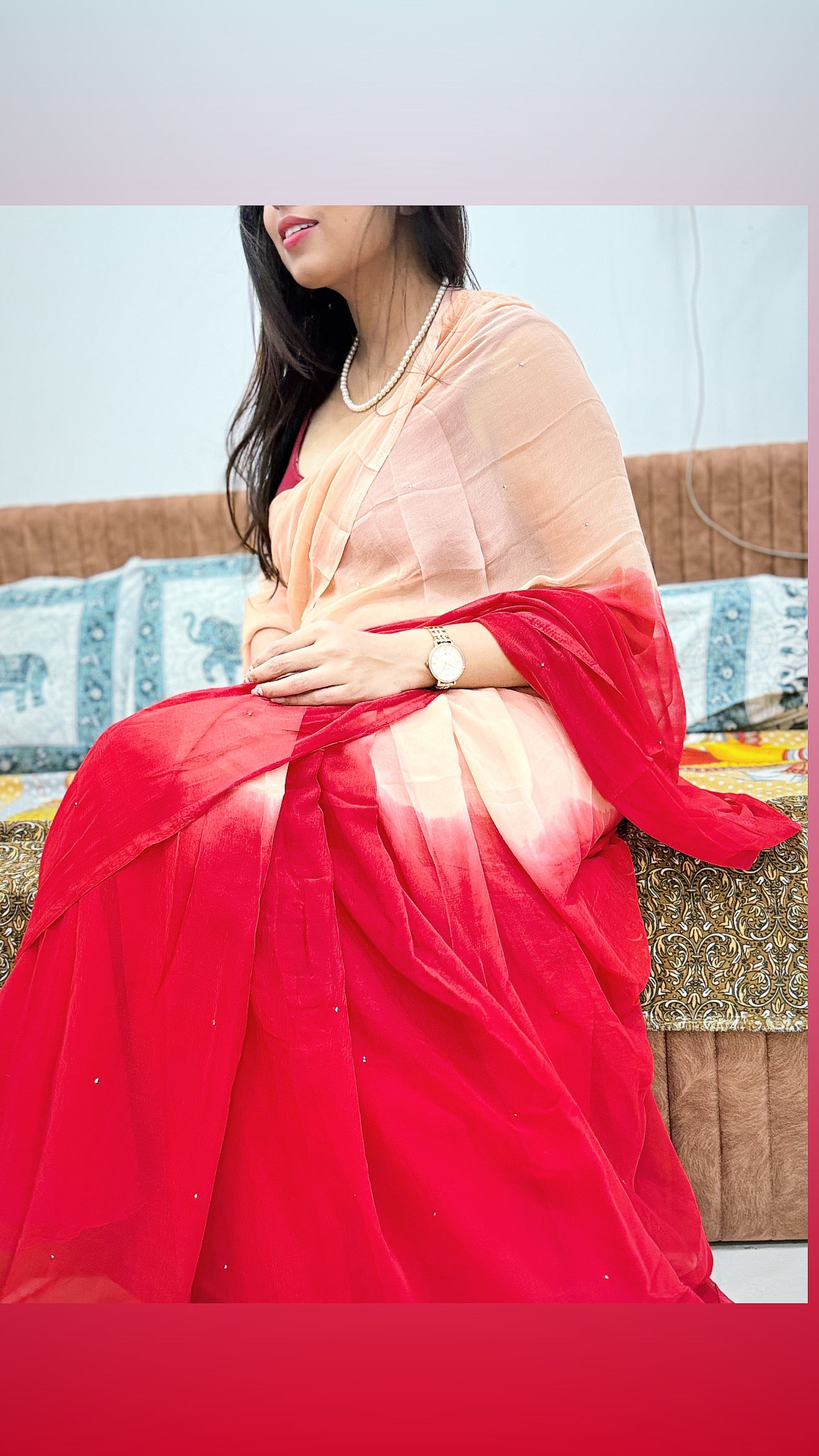 Light weighted shades chiffon saree