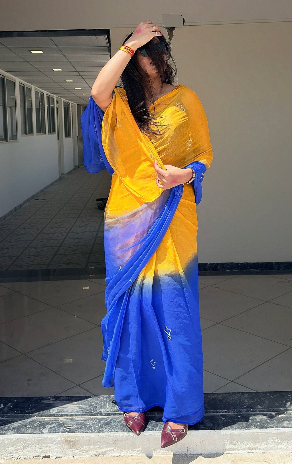 Semi chiffon  light weighted saree