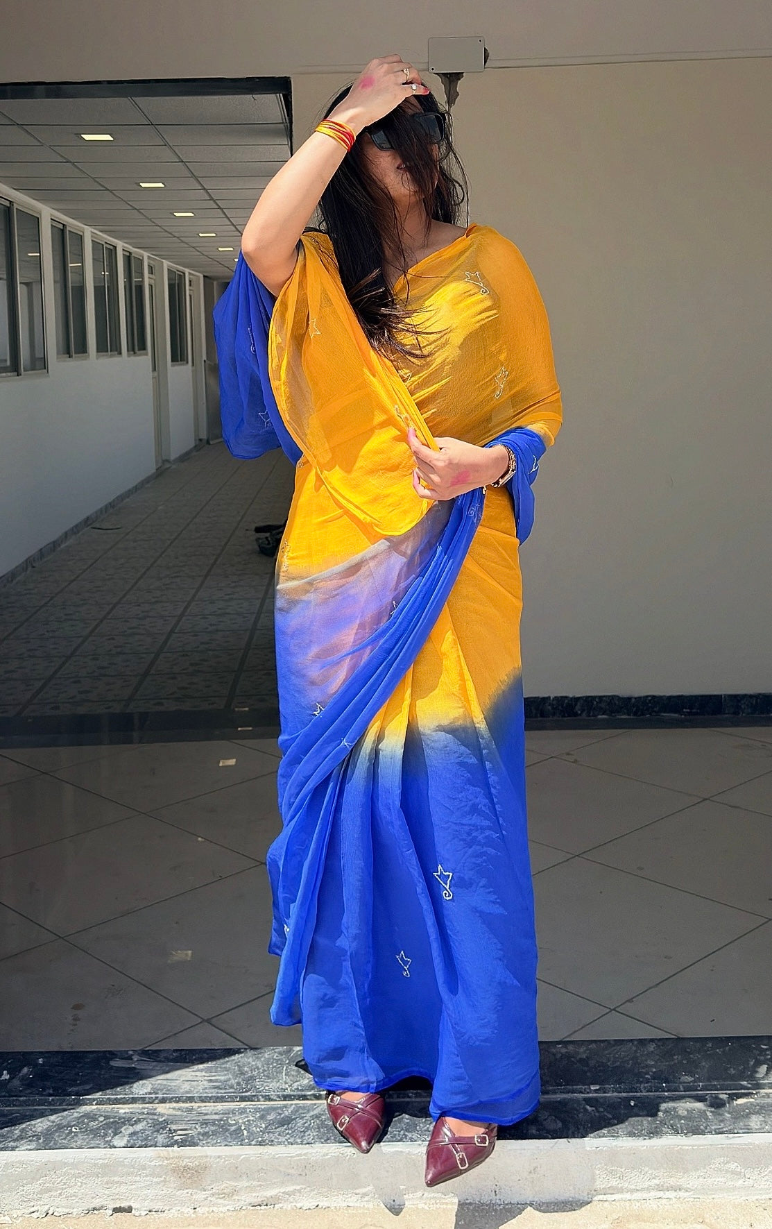 Semi chiffon  light weighted saree