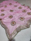 Pink gota saree