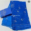 🔷 “Royal Blue Pattern Saree”