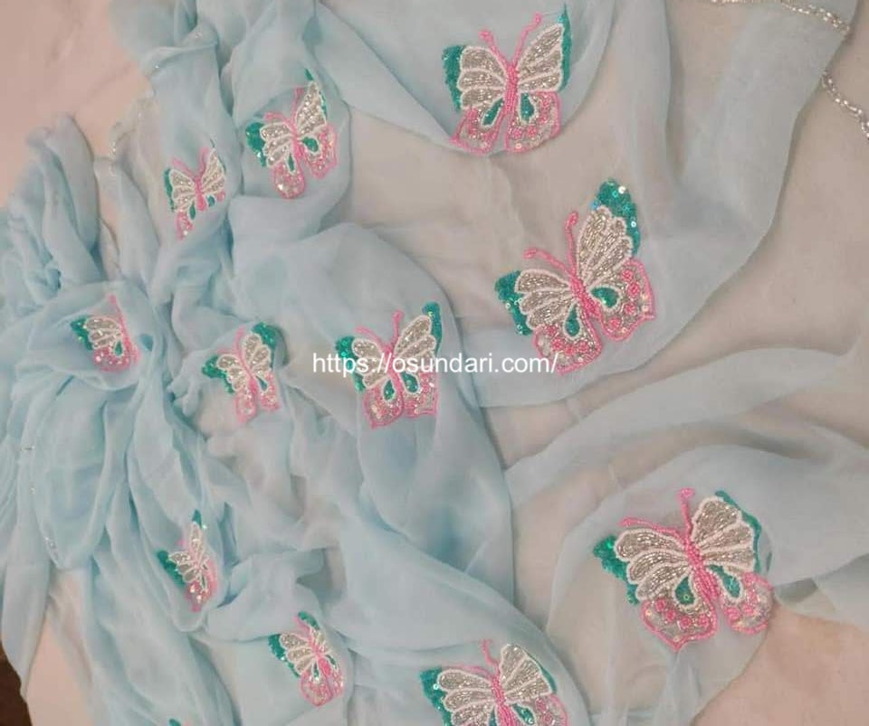 Butterfly Charm Pure Chiffon Saree