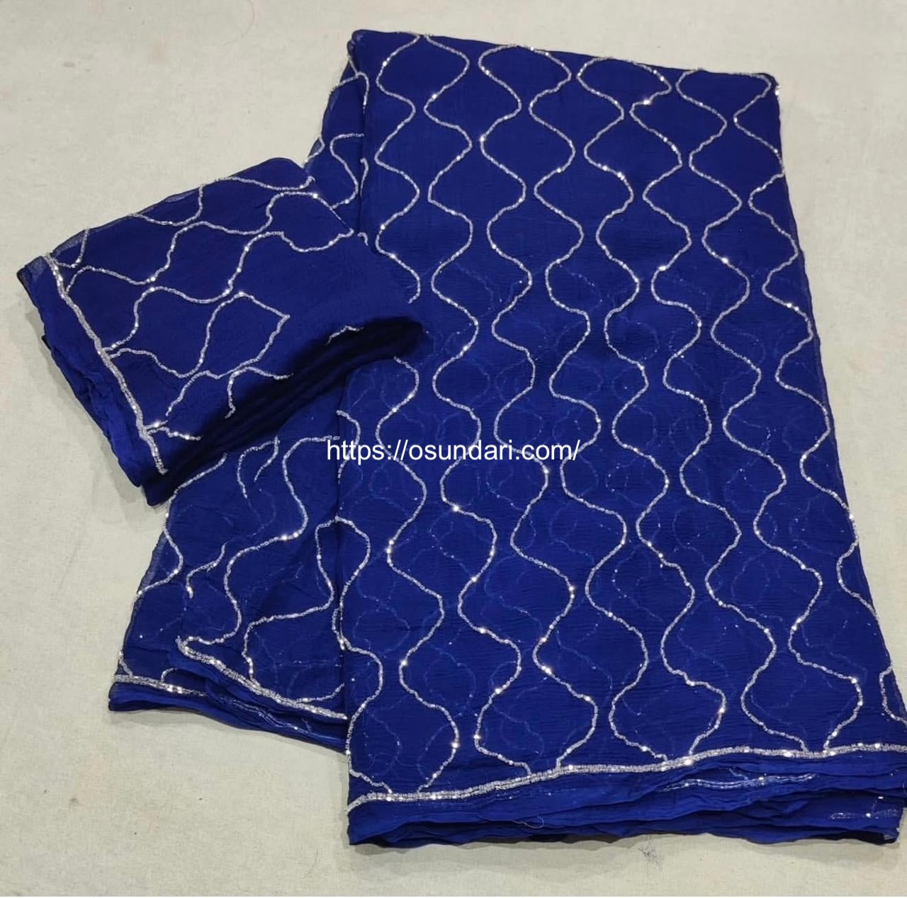 🔷  “Royal Blue Pattern Saree”