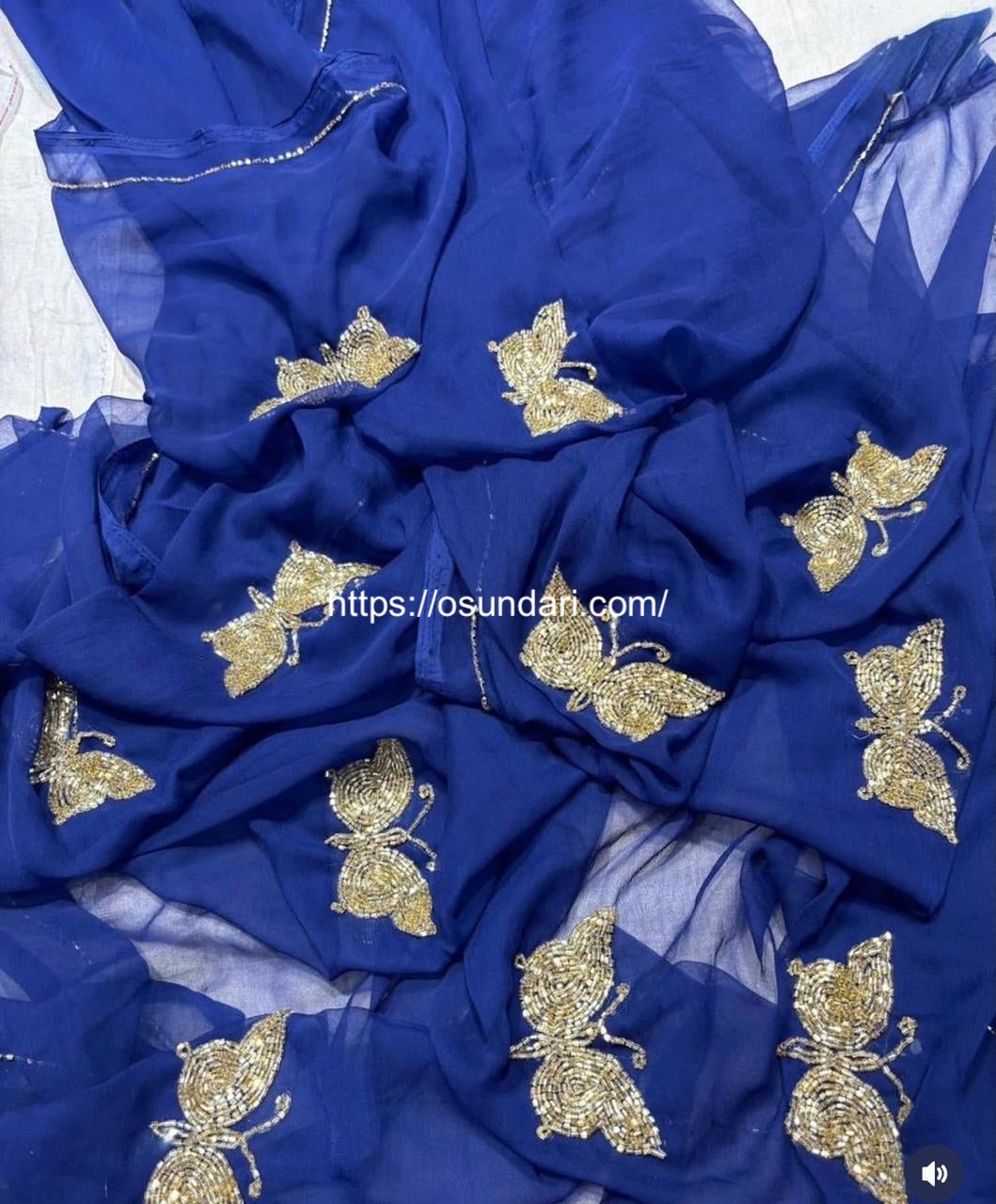 “Blue Butterfly Designer Saree”